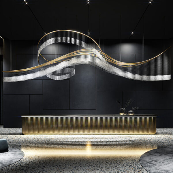 Large Project Glass Chandelier - Image 4