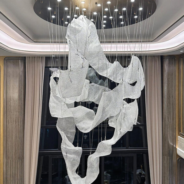 Contemporary Hotel Glass Chandelier