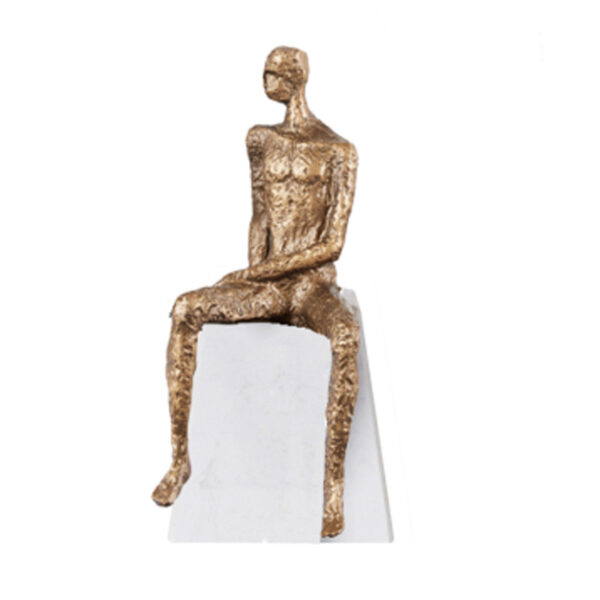 Oturan Adam Heykeli - Resim 3
