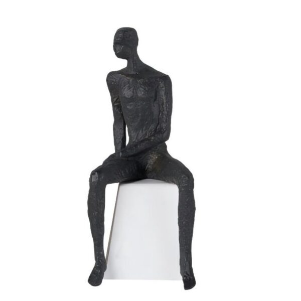 Oturan Adam Heykeli - Resim 4