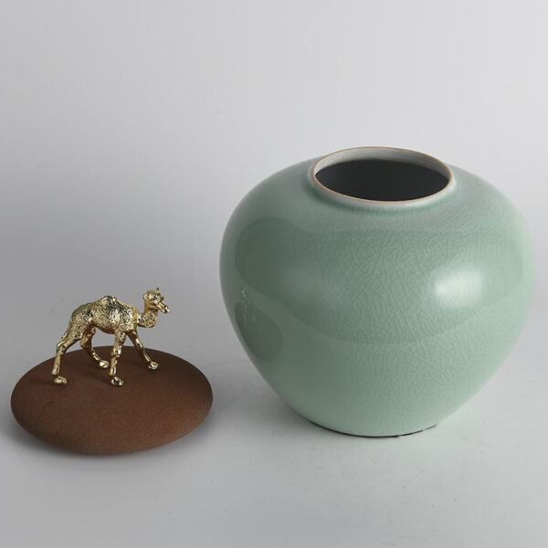 Contenitore per tè in ceramica verde - Immagine 3