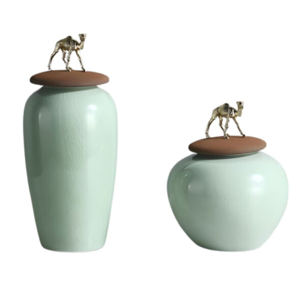 Contenitore per tè in ceramica verde