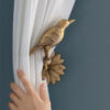 Brass Bird Curtain Hooks