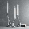 Chrome Ceramic Candle Holder