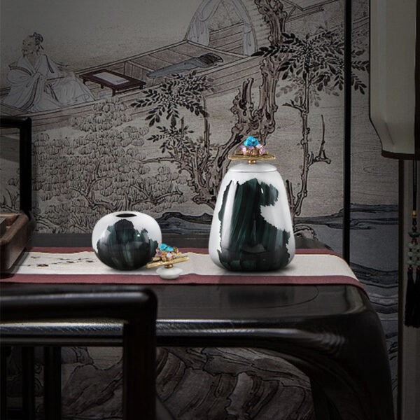 Chinese Style Ceramic Storage Box - Image 2