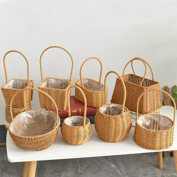 Panier de rangement brun en rotin - Image 6