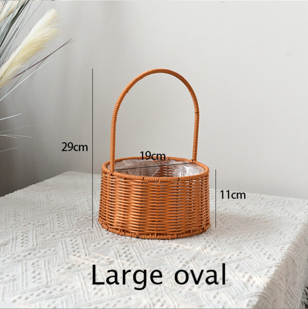 Panier de rangement brun en rotin - Image 13