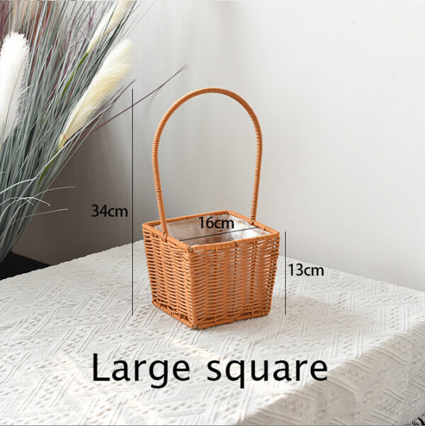 Panier de rangement brun en rotin - Image 12