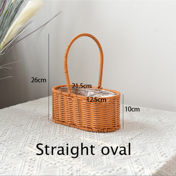 Panier de rangement brun en rotin - Image 10
