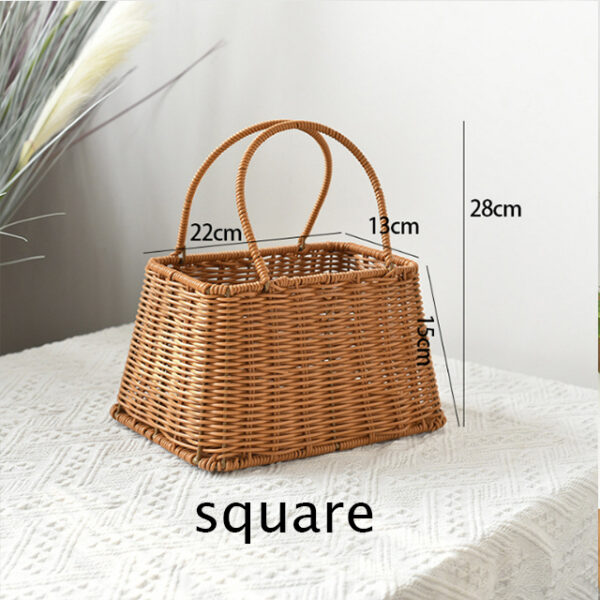 Panier de rangement brun en rotin - Image 8