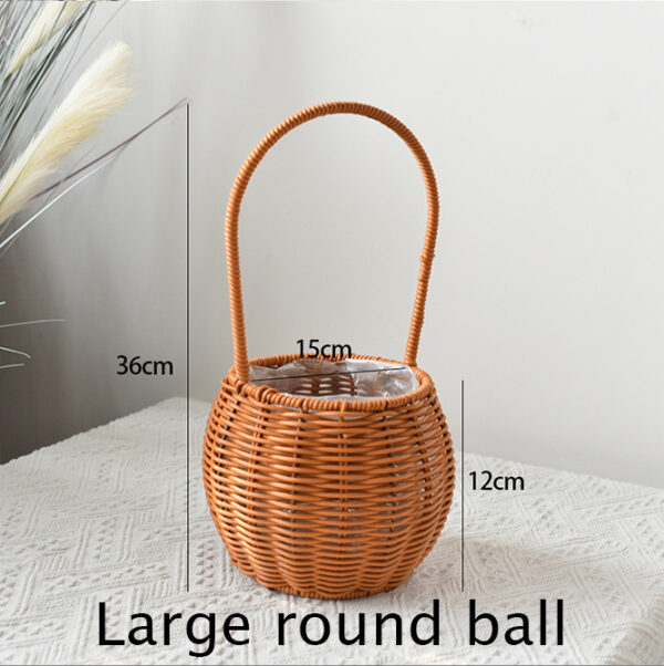 Panier de rangement brun en rotin - Image 7
