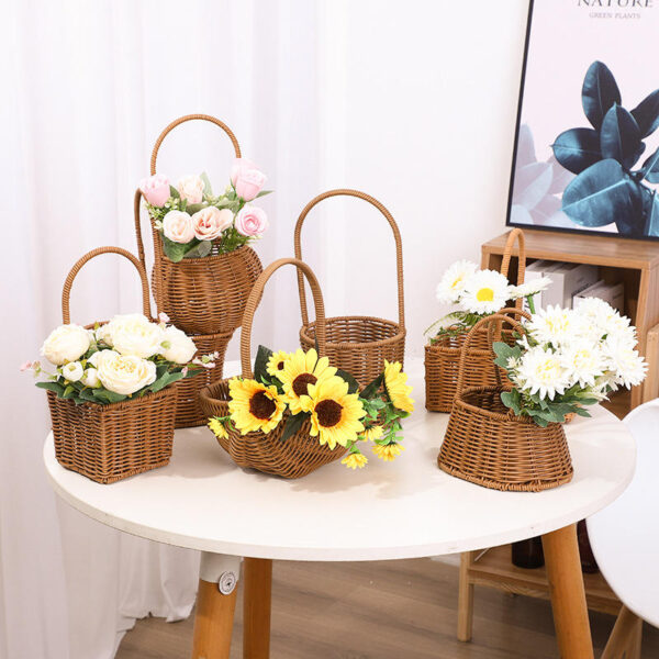 Panier de fleurs en osier - Image 2
