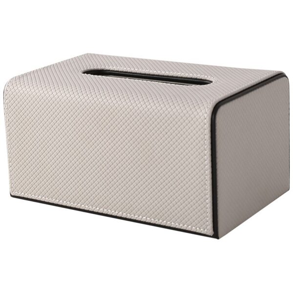 Grijze lederen tissuebox - Afbeelding 3