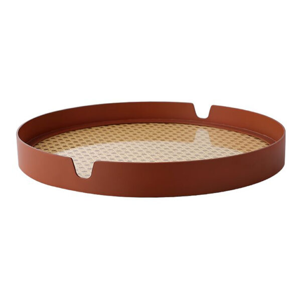 Plateau rond en rotin