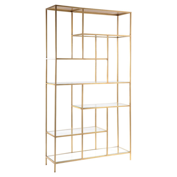 Estante de latão dourado