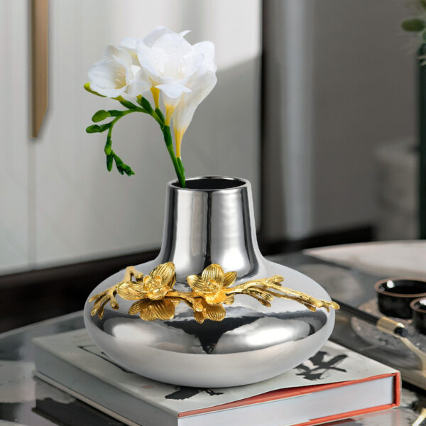 Vases en céramique plaqué argent - Image 2