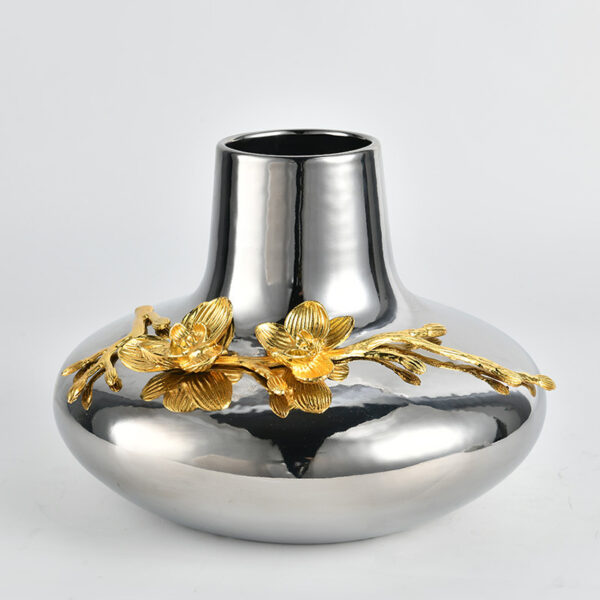 Vases en céramique plaqué argent - Image 4