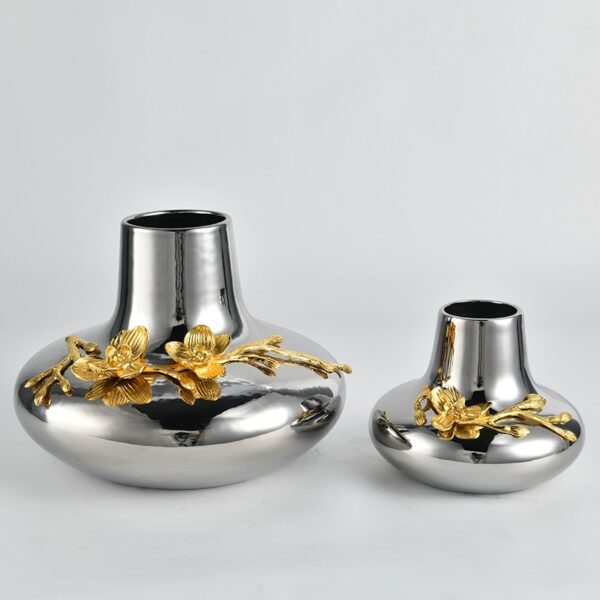 Vases en céramique plaqué argent - Image 3