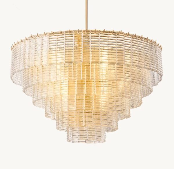 Lustre de vidro de luxo americano - Imagem 13