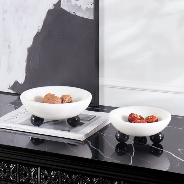 White Marble Fruit Bowl - Image 2