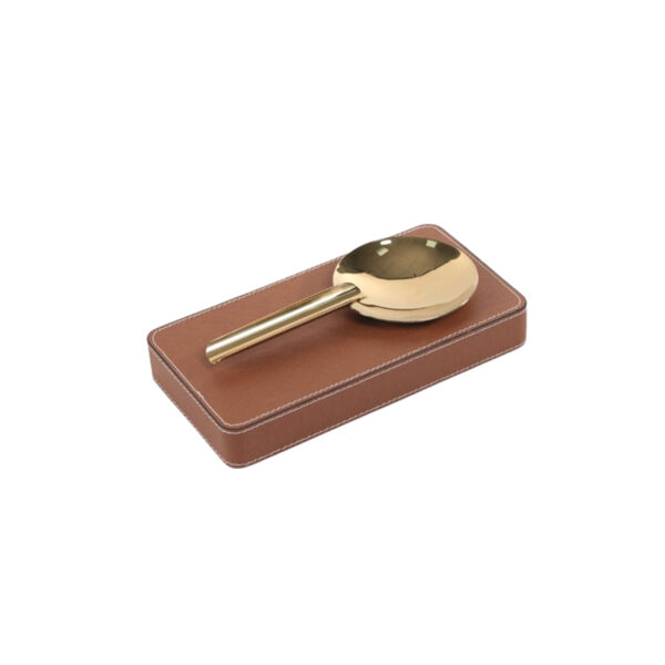 Golden Leather Ashtray - Image 3