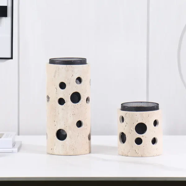 Vaso moderno di marmo rotondo - Immagine 3