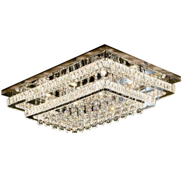 Lampe plafond en cristal rectangle