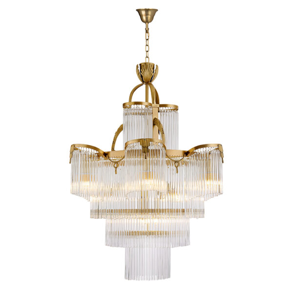 Lustre de vidro de hotel francês - Imagem 3
