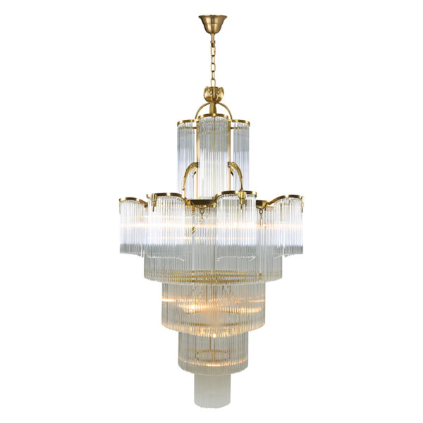 Lustre de vidro de hotel francês - Imagem 4