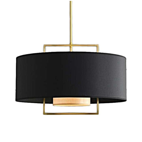 Lampu kain hitam bulat