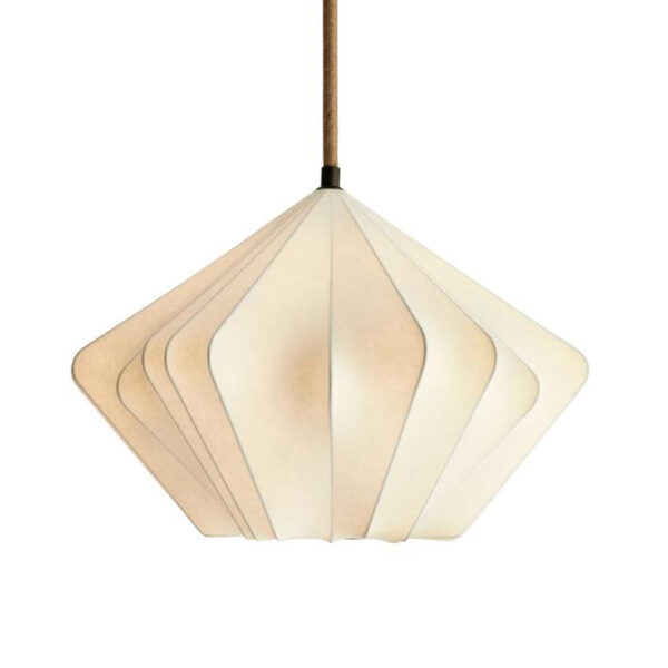 Beigefarbene Laternen-Stoffschirmlampe