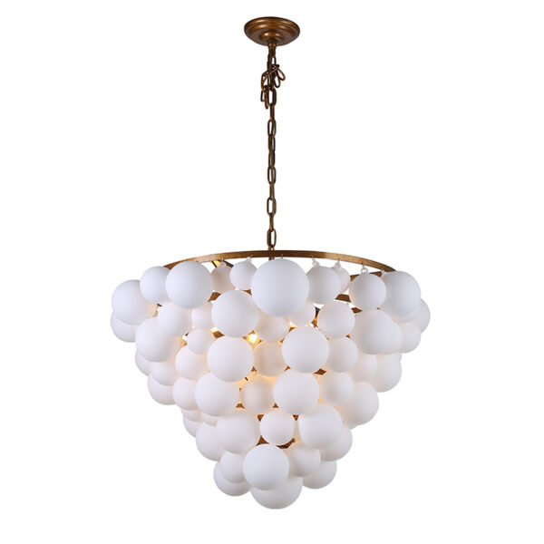 Witte glazen bal kroonluchter