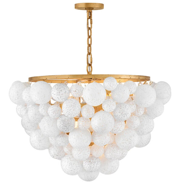 Witte glazen bal kroonluchter - Afbeelding 2