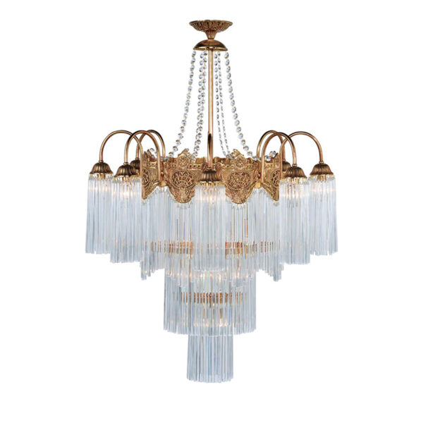 Hotel Clear Glass Rod Chandelier - Afbeelding 2