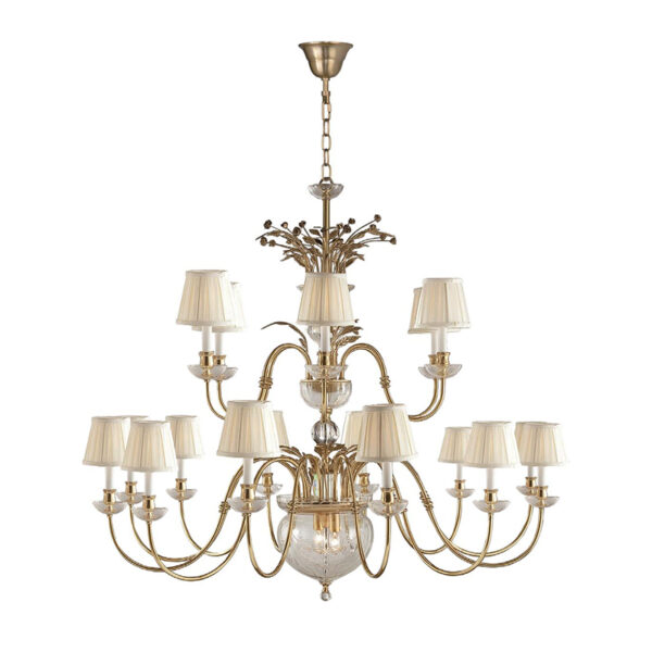 Chandelier de fleurs de rose en laiton - Image 4