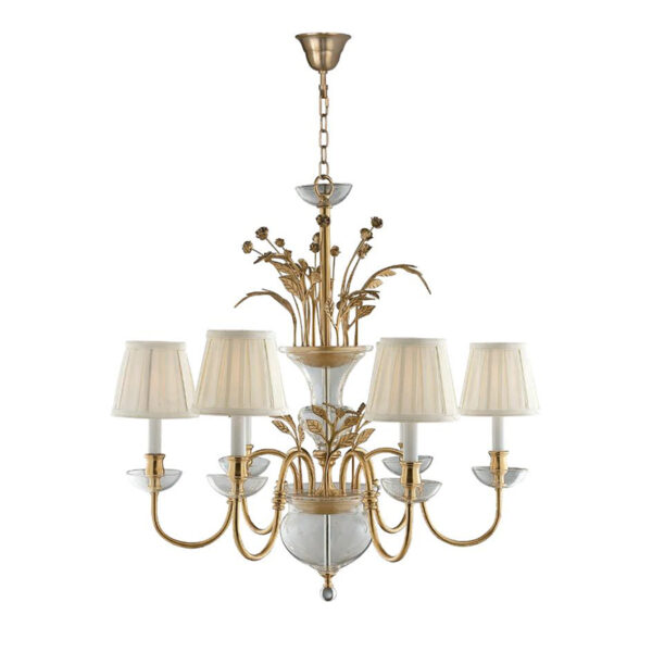 Chandelier de fleurs de rose en laiton