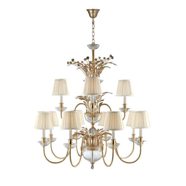 Chandelier de fleurs de rose en laiton - Image 3