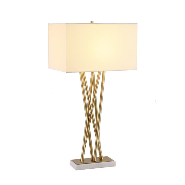 Lampe de table en tissu blanc - Image 3