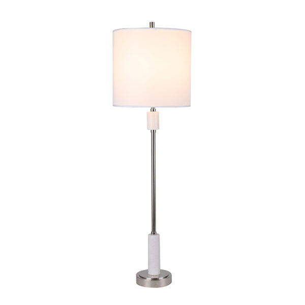Silver Support Marble Table Lamp