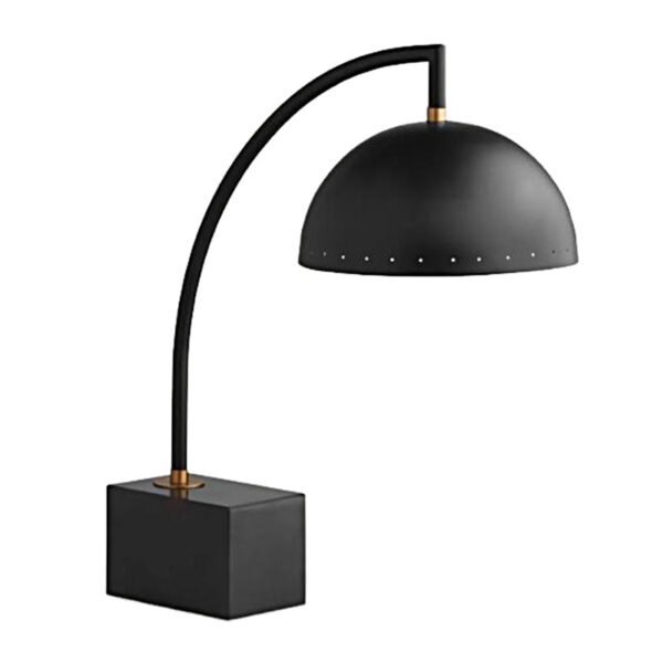 Black Iron Marble Table Lamp