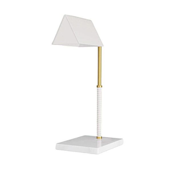 Lampe de table en cuir blanc