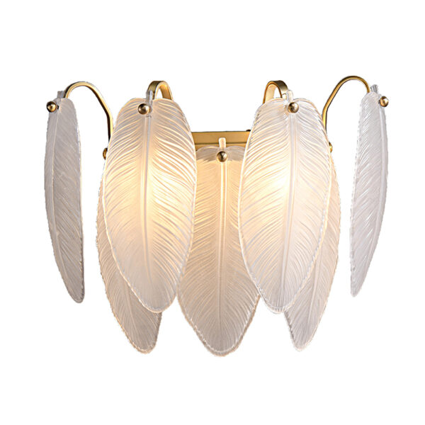 Feather Design Glass Wall Lamp