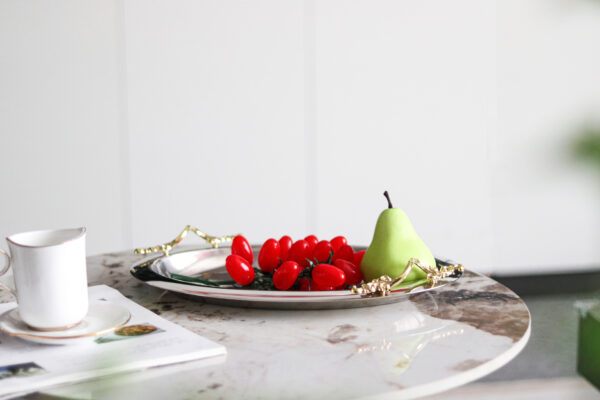Ellipsoïde zilveren fruitplaat - Afbeelding 4