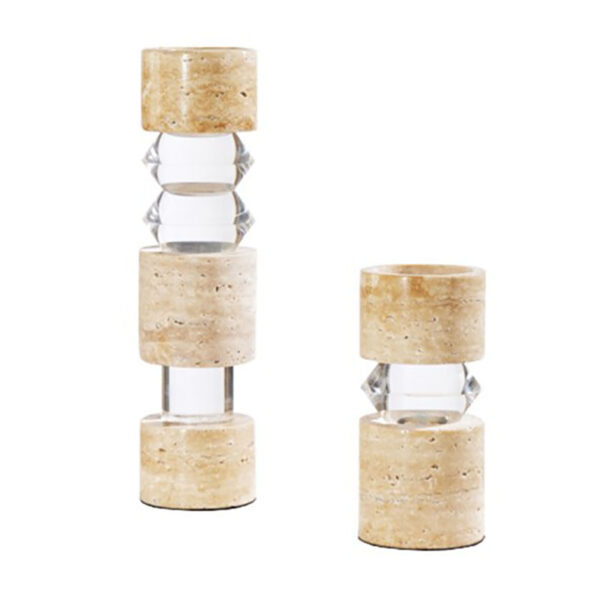 Beige Splicing Candle Holder