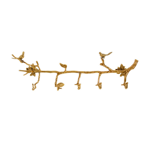 Gancio da parete con ramo d'oro