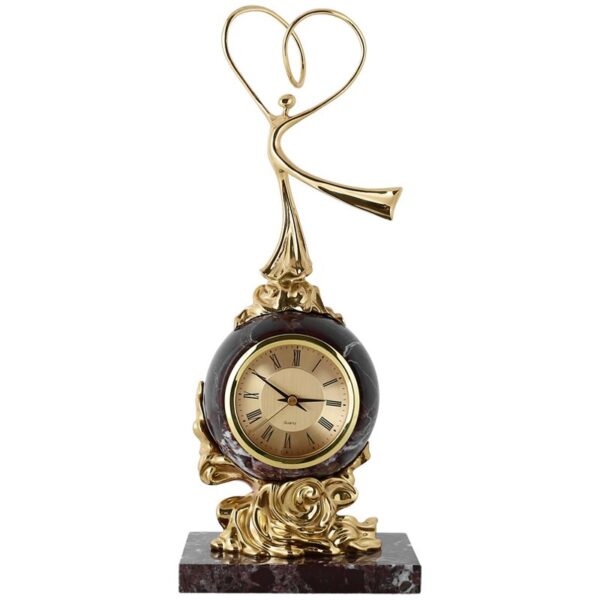 Orologio sveglia in ottone dorato
