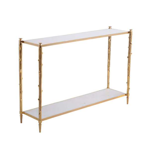 Rechthoekige witte marmeren console