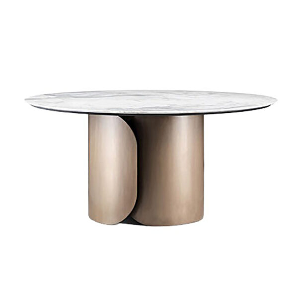 Mesa de comedor redonda de mármol