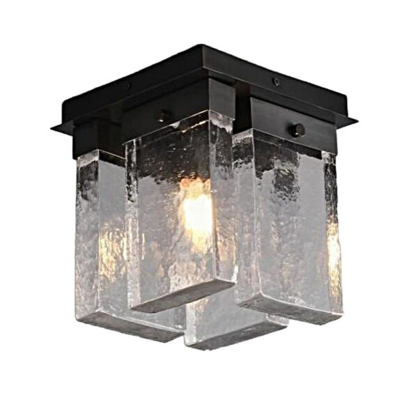 Lampe plafond en verre carré