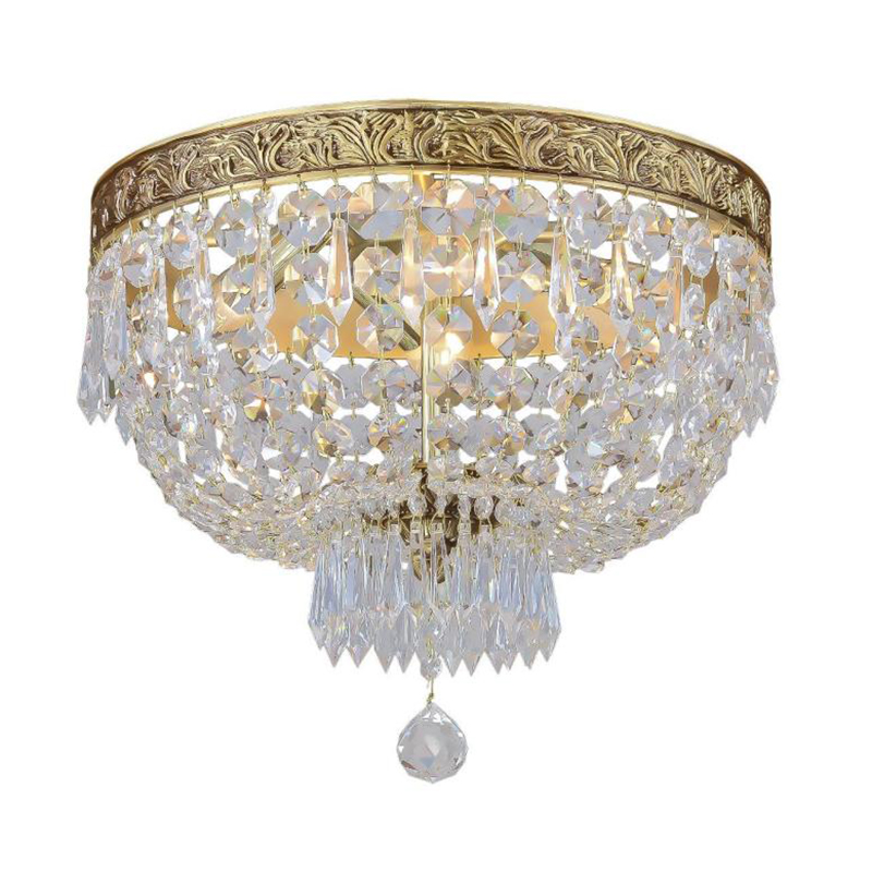 Classic Brass Crystal Ceiling Lamp